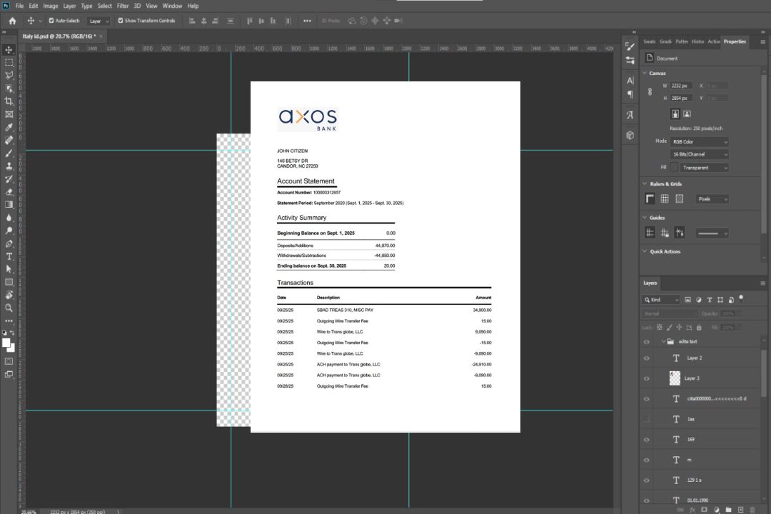 Modèle Word et PDF de relevé de compte Axos Bank aux États-Unis template Modèle Word et PDF de relevé de compte Axos Bank aux États-Unis template
